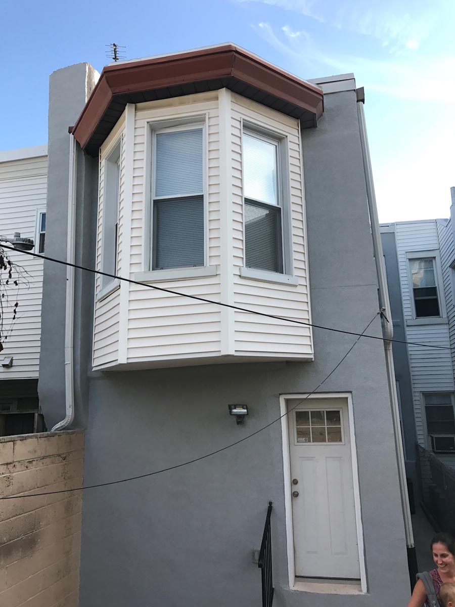 Philly Row House Siding Our Projects ProStone Construction   Row Back House Siding Philly 4 